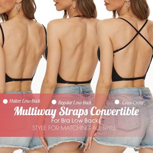 ForBaysy Low Back Push Up Bra for Women Wire Lifting V Neck Bralette