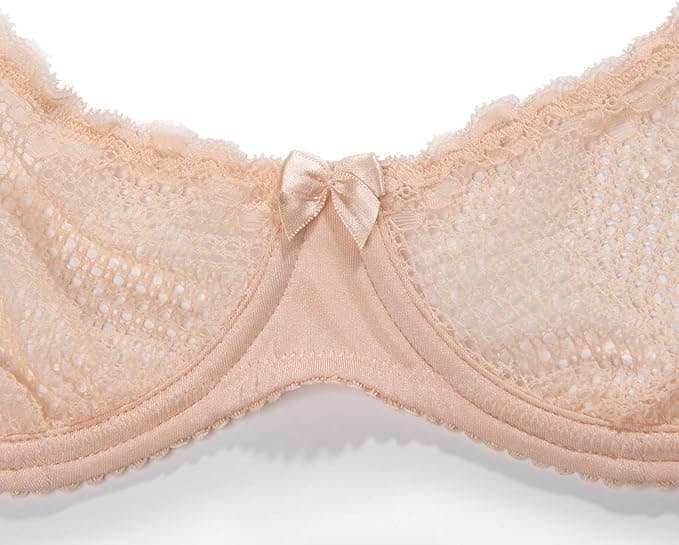 Wingslove Women's Seethrough Lace Balconette Underwire Lingerie