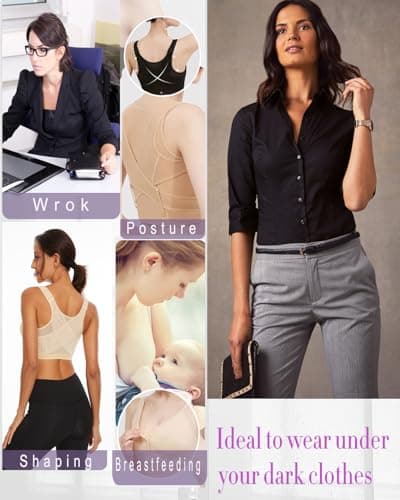 Lemolly Wireless Front Closure Posture Corrector Bra