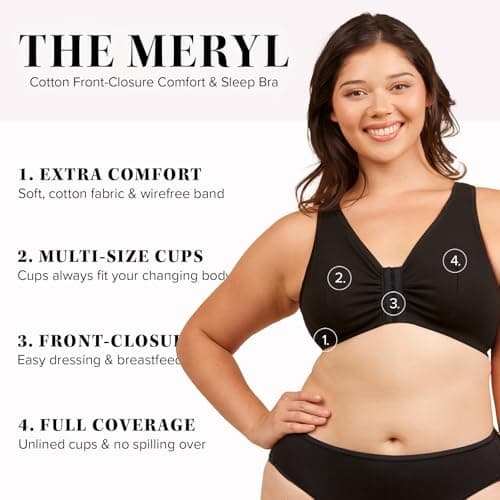 LEADING LADY Women's Cotton Front-Closure Leisure Bra