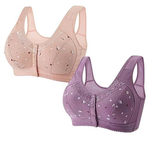 Hnodov Glamorette Snap Front Bra for Older Women