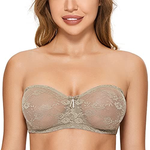 DOBREVA Women's Multiway See-Through Underwire Bra