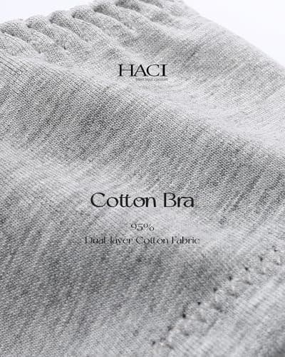 HACI Women's Wirefree Cotton Bralette with Front Closure