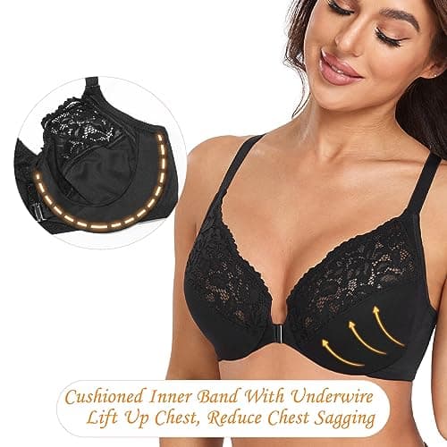 HACI Full Coverage Plus Size Plunge Racerback Bra