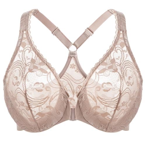 MELENECA Women's Plus Size Racerback Underwire Bra