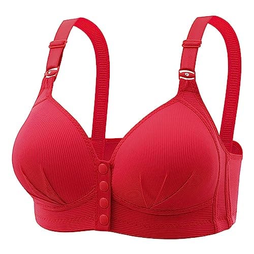 Hnodov Women's Front Closure Push-Up Sports Bras, Moderate Support Wirefree