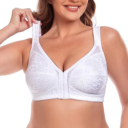 TELIMUSSTO Women's Front Closure Full Coverage Back Support Bra