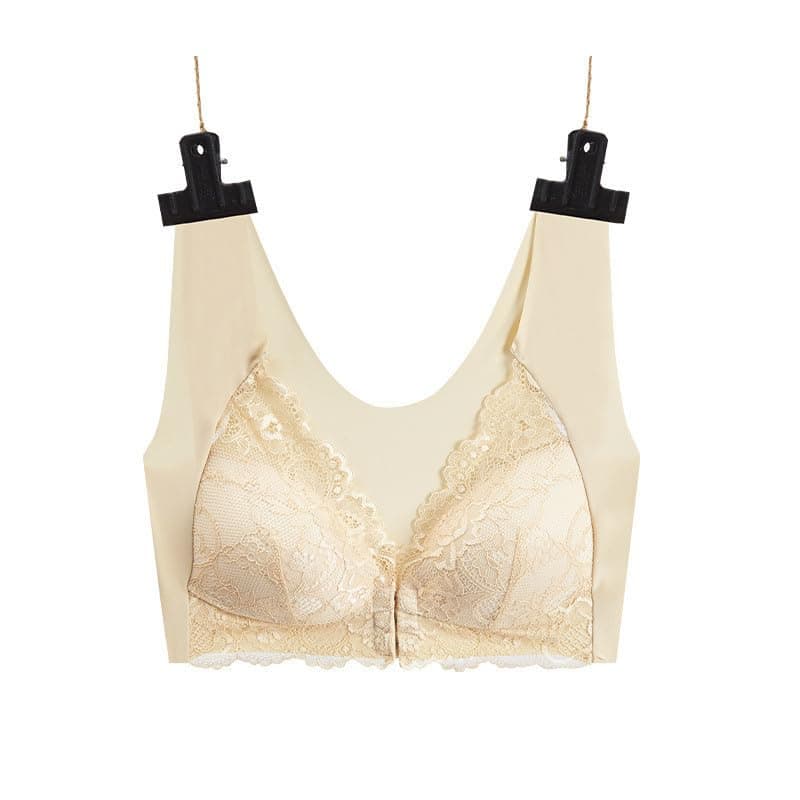 MaMiDay Seamless Bra for Women - No Wire, Front Closure, Push Up Bralette