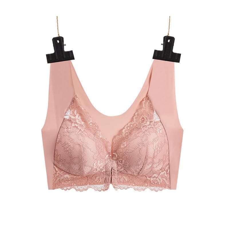 BFAFEN Seamless Pushup Bra for Women, No Underwire, Front Closure, Plus Size, Comfortable, Breathable Lace Bra