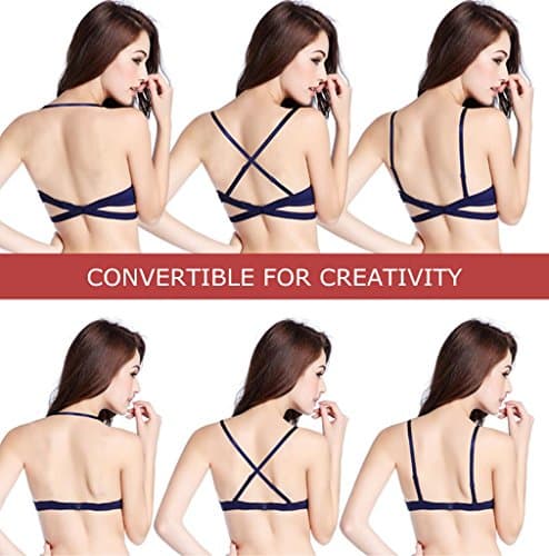 Lefox Women's Deep U Plunge Multi-Way Convertible Bra Criss Cross Low Back Halter