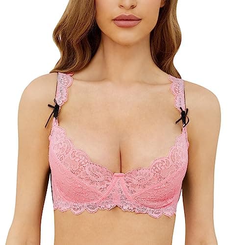 GuoEappa Women's Full Coverage Lace Balconette Bralette