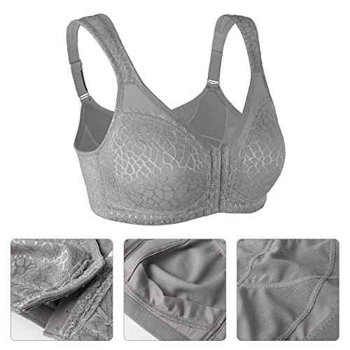 Lemorosy Women's Plus Size Full Coverage Posture Back Minimizer Bra