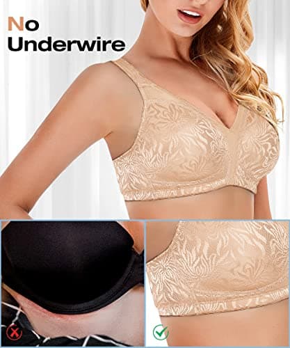 Wingslove Women's Wireless Minimizer Bra Plus Size