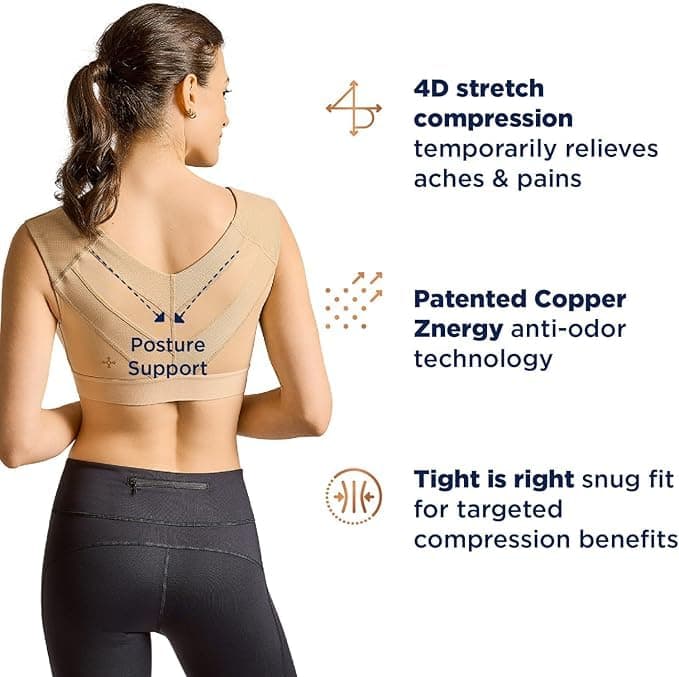 Tommie Copper Posture Corrector Bra - Back & Shoulder Support Compression Bra
