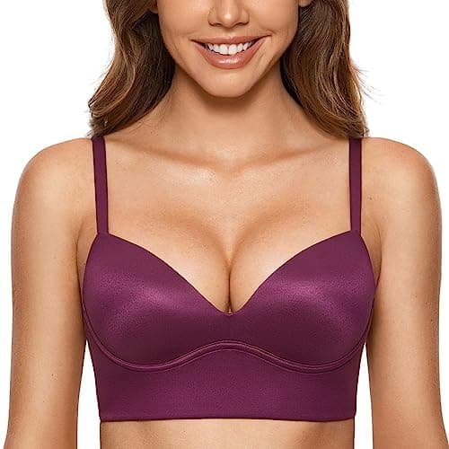 DOBREVA Women'sPush Up T-Shirt Bra No Underwire Plunge