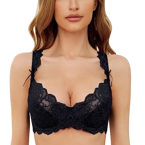 GuoEappa Women's Full Coverage Lace Balconette Bralette