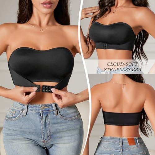 DEANGELMON Non-Slip Silicone Strapless Bra for Women