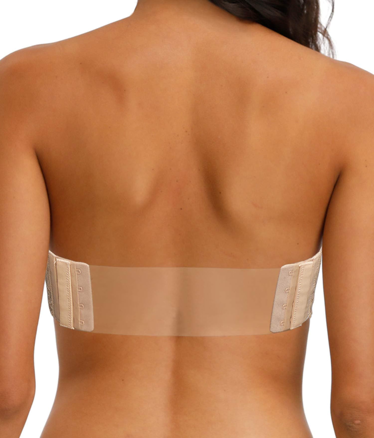 HWDI Clear Back Bra with Lace Padded Underwire Plus Size