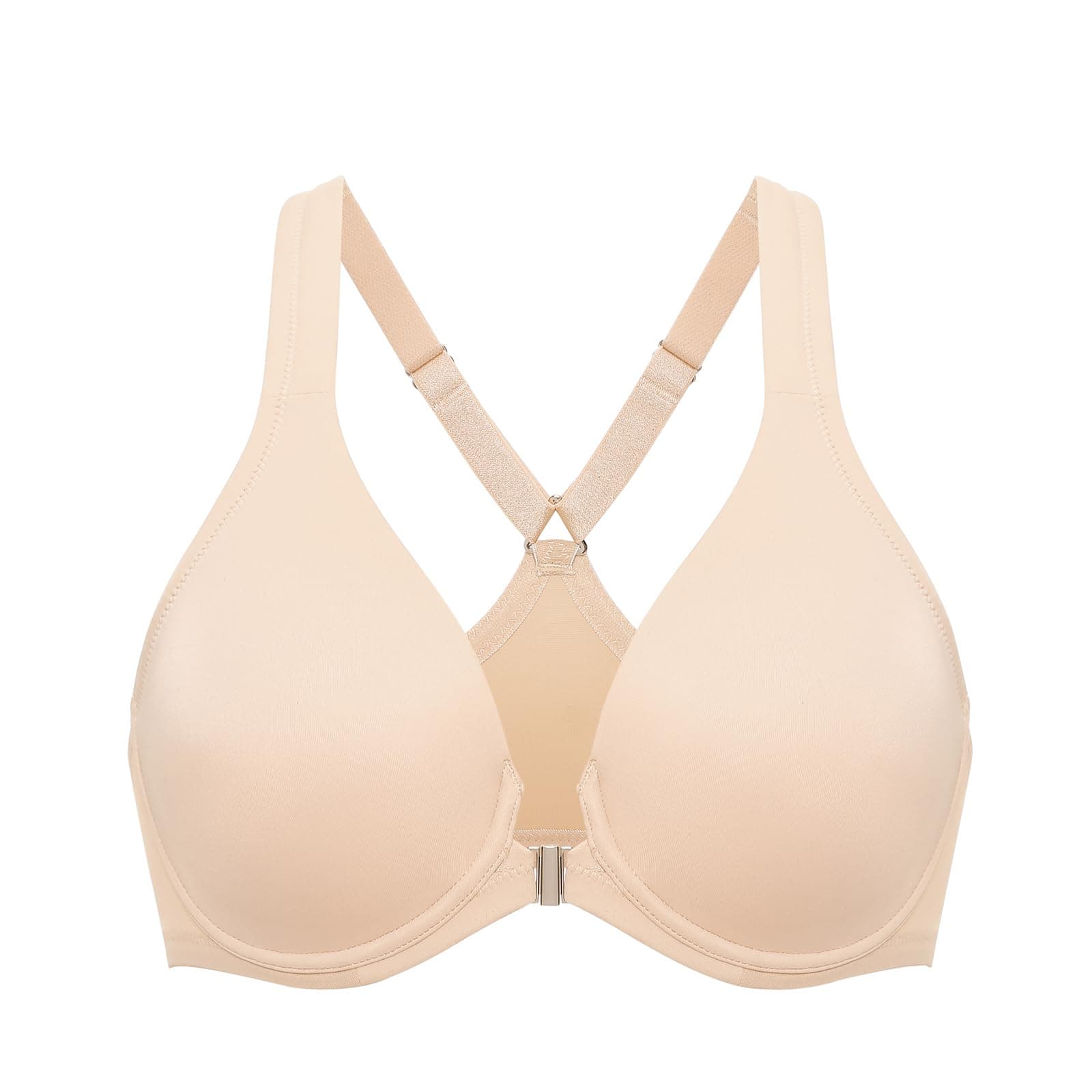 Delimira Women's Front Closure Plunge Bra with Underwire B-H Cups