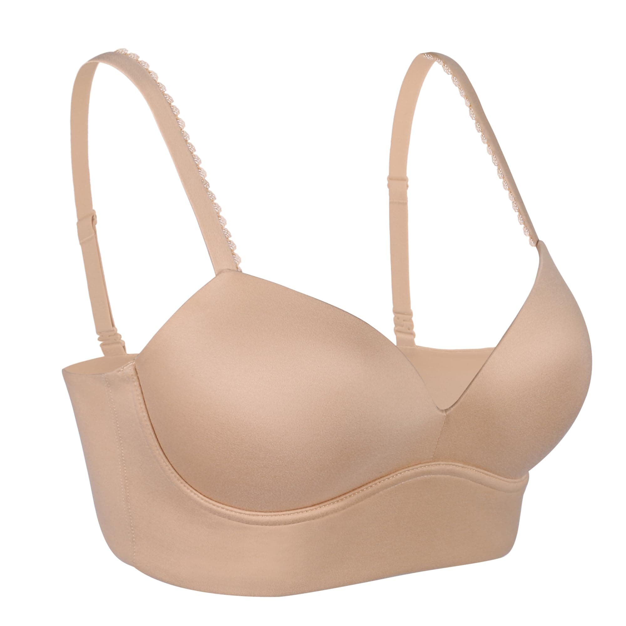 Longline Bras for Women(Beige,38B)