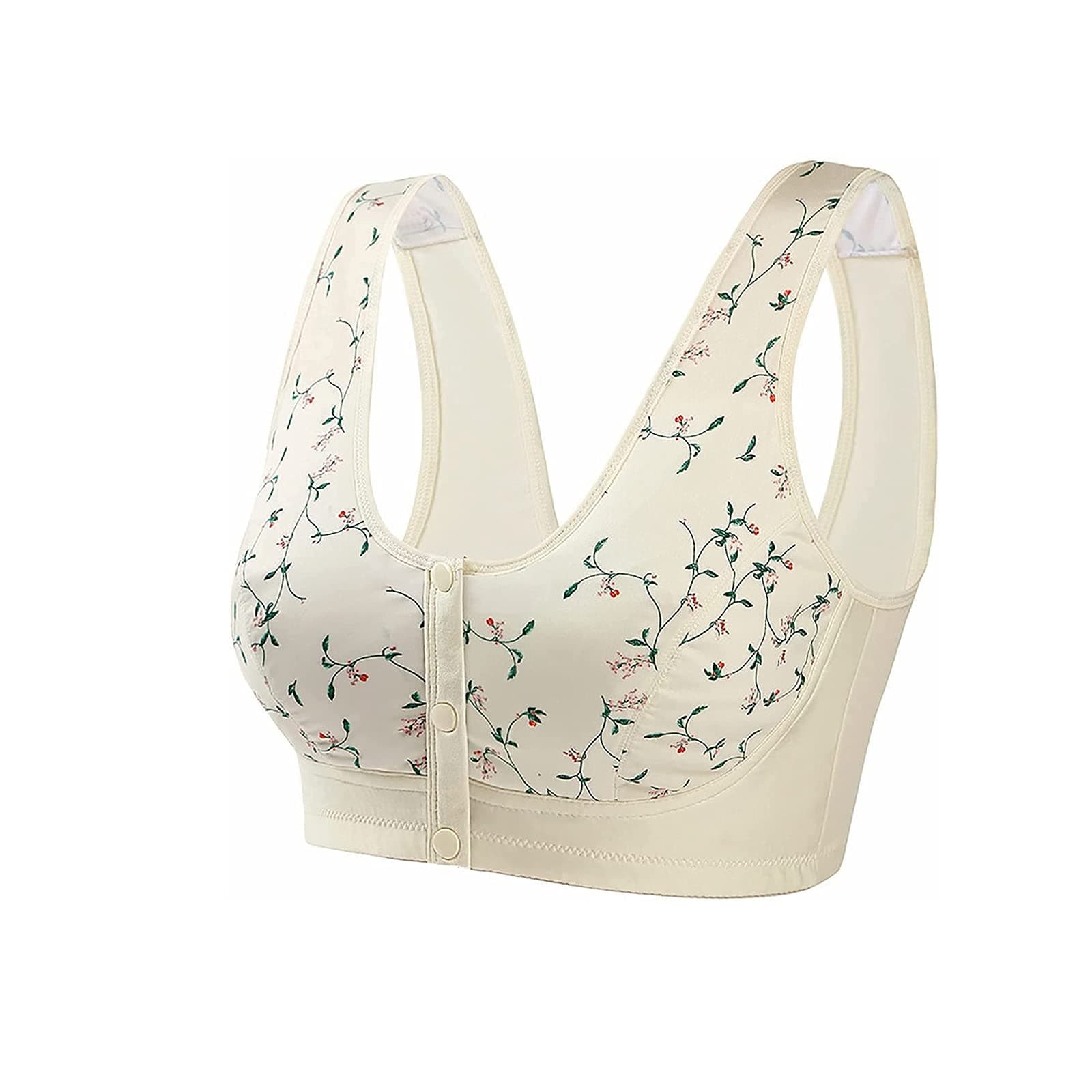 KHDFID Women's Ultra Soft Cotton Front Button Sports Bra