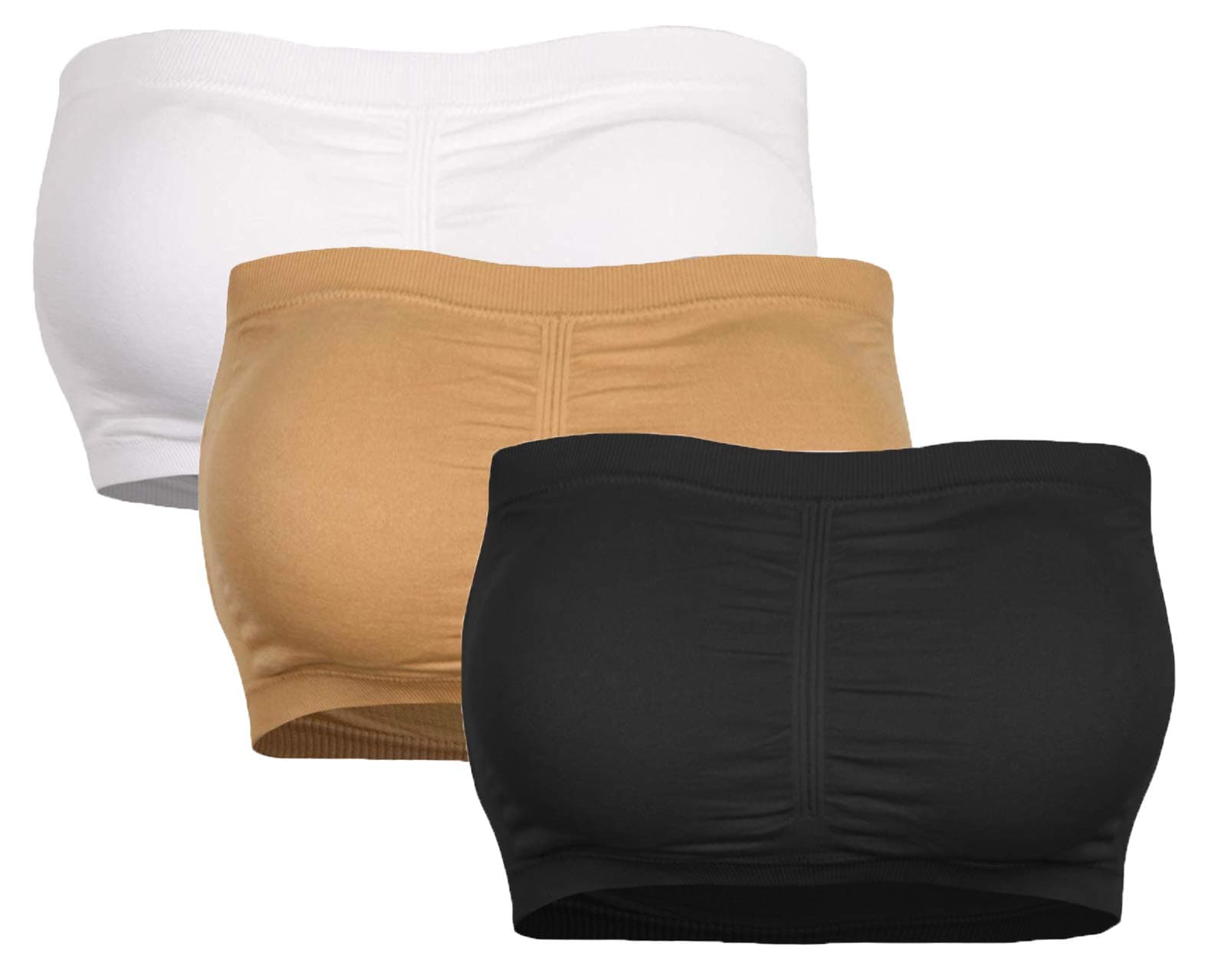 Cabales KINYAOYAO Women's Seamless Strapless Padded Bralette - 3 Packs