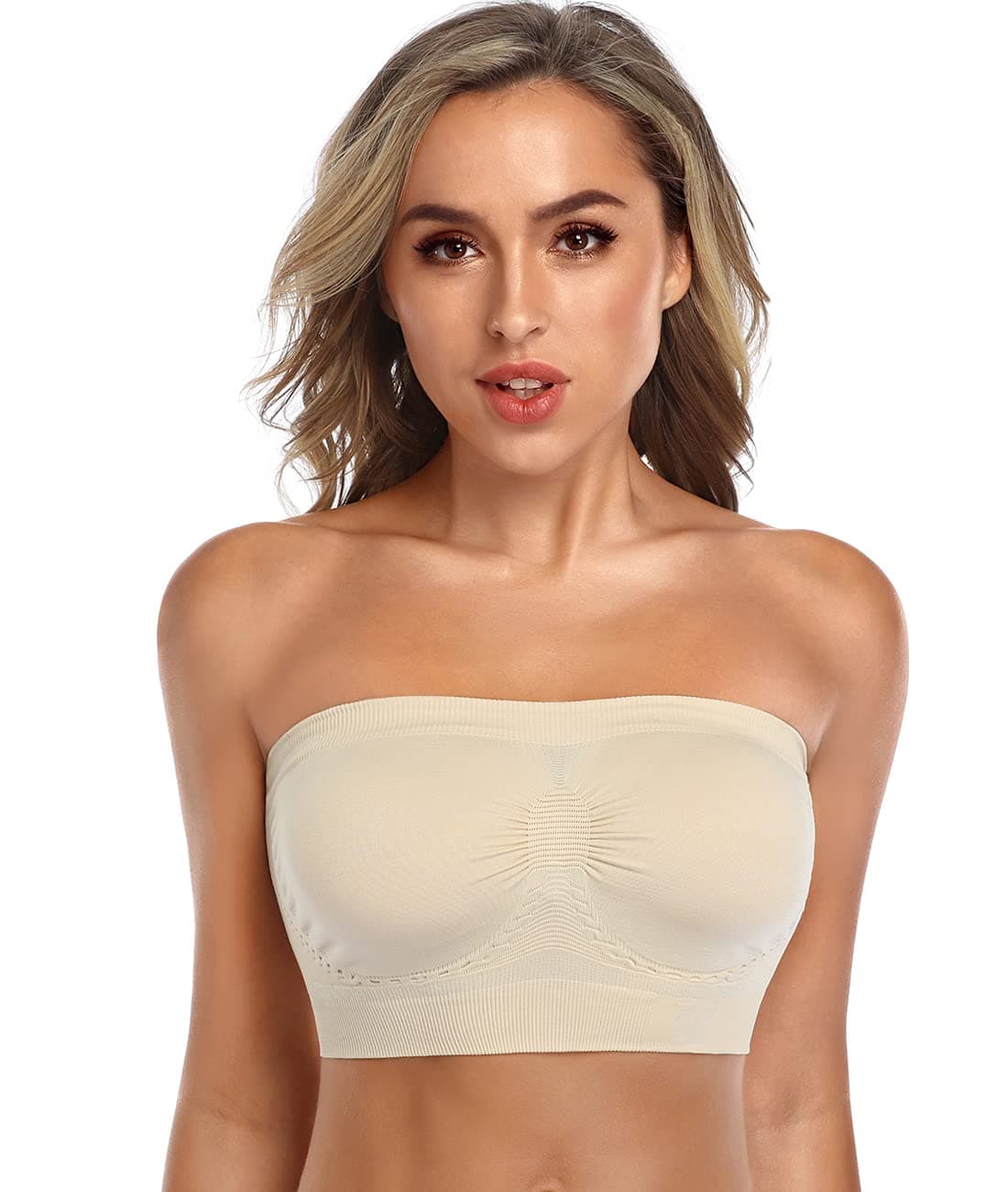 Angoool Wireless Slip-On Bralette with Silicone Bandeau Tops