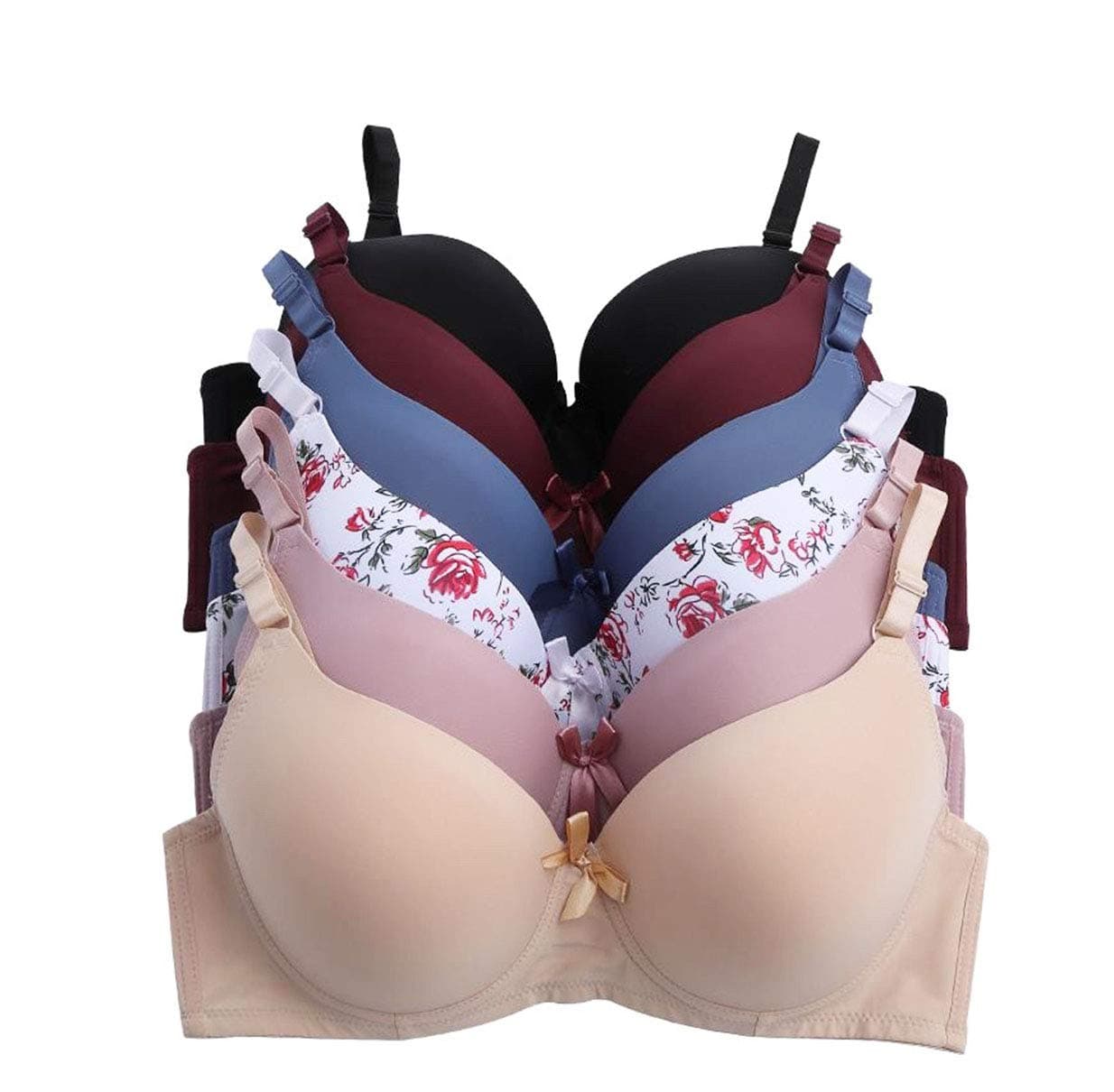 IHeyi 6-Piece Full Cup Wired Gentle Push-up Bra A/B/C