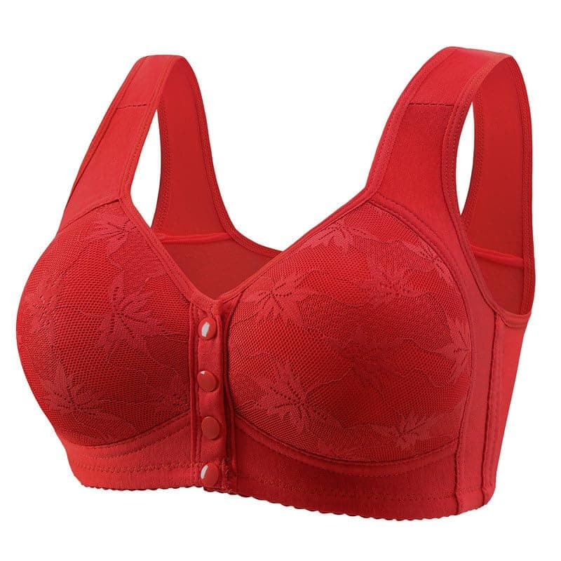 Hnodov 4 Pack Daisy Wireless Push-Up Bras for Older Women