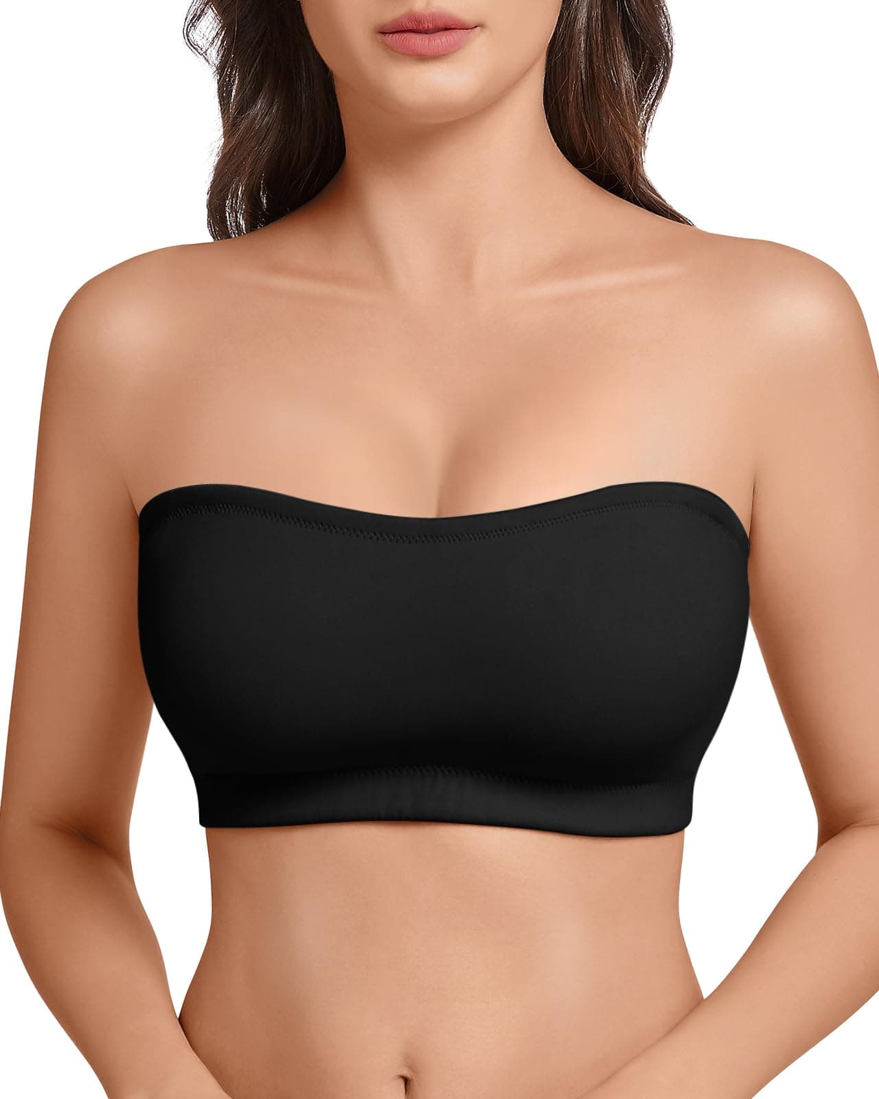 LEYSHE Non-Slip Strapless Bra with Hook and Eye Closure