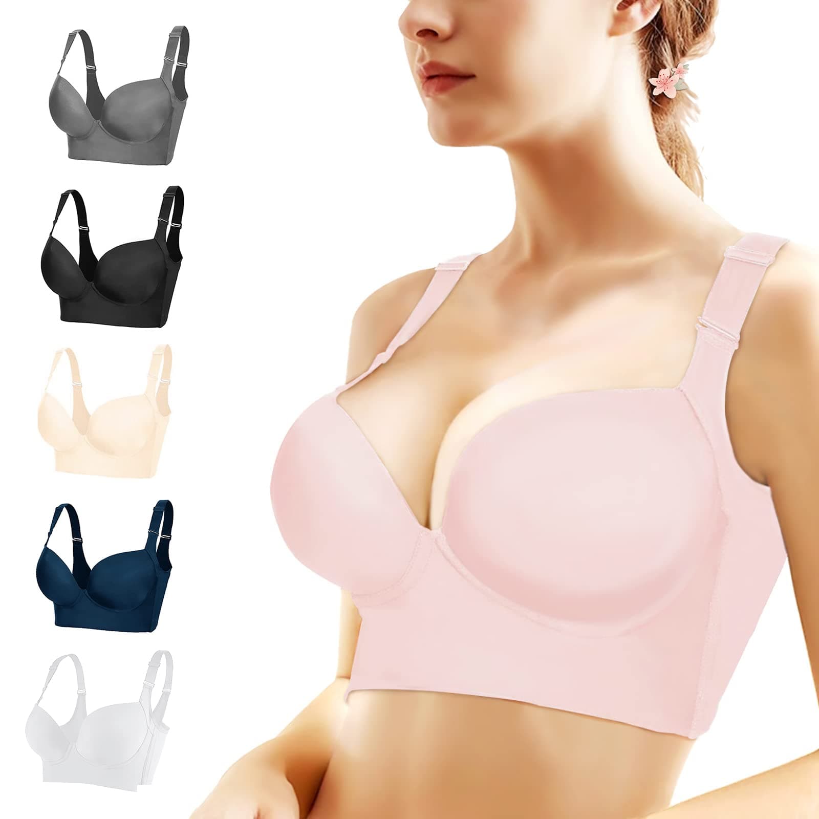 Runilut Women's Full-Coverage Underwire Push Up Bra
