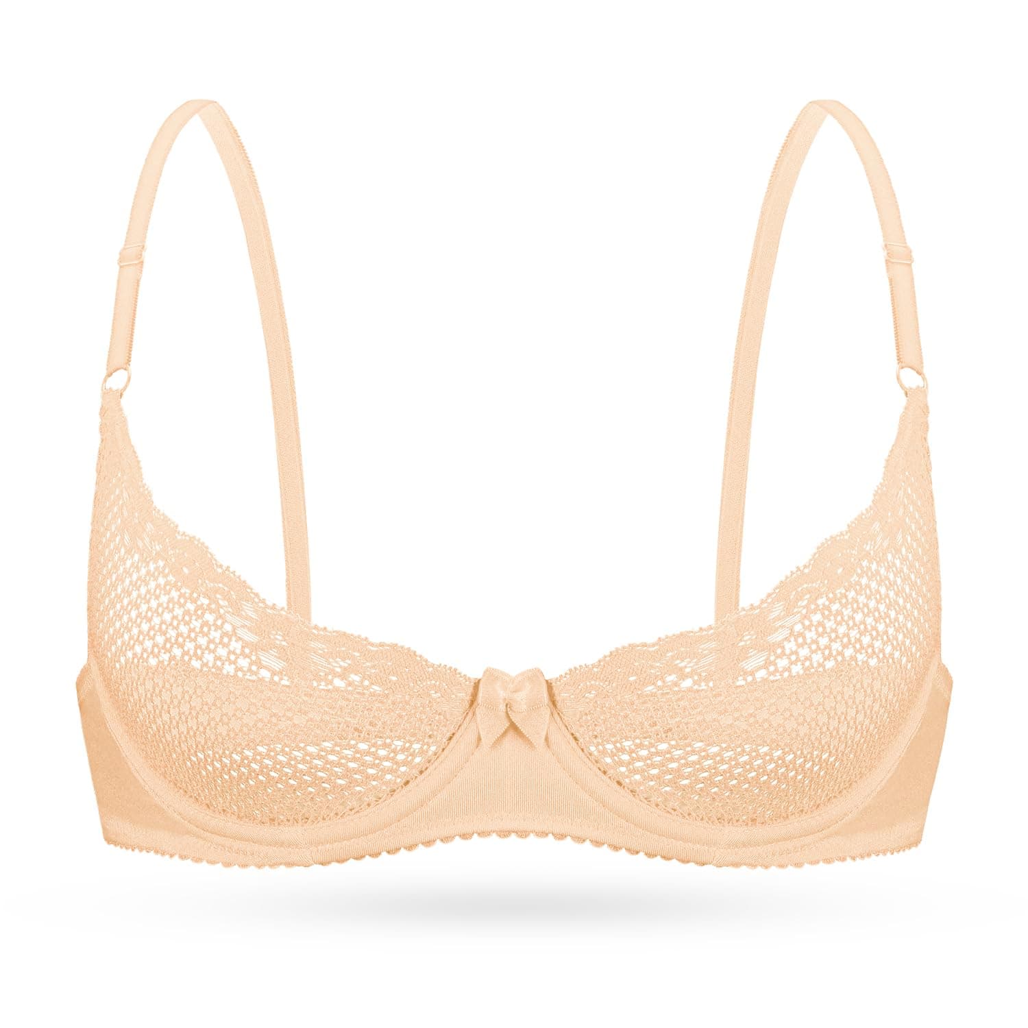 Wingslove Women's Seethrough Lace Balconette Underwire Lingerie