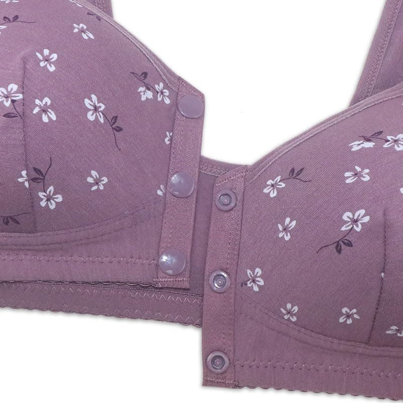 ONLYSTORY Senior Women's Daisy Bras for Comfort Wireless Snap Closure