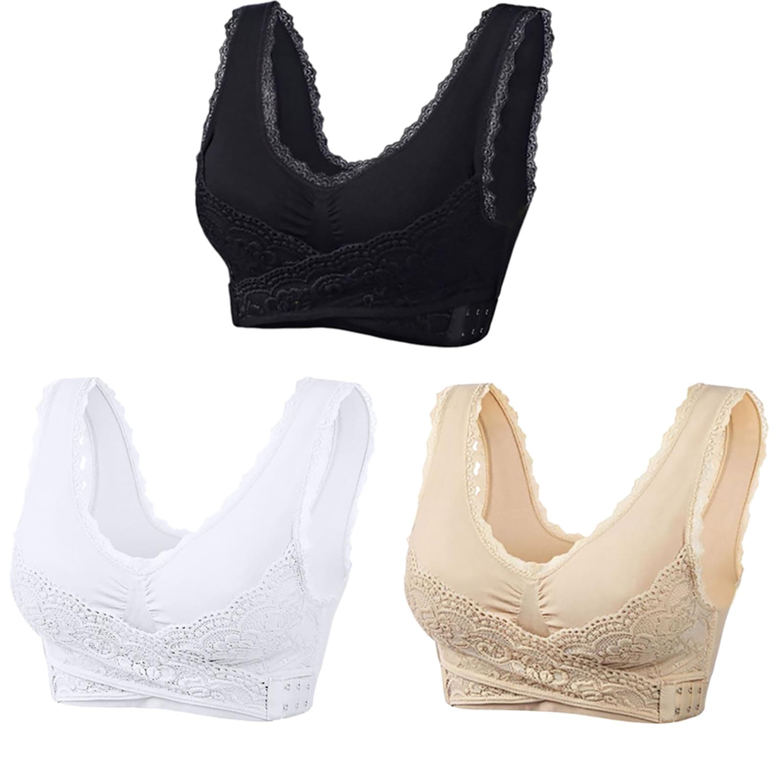 Hnodov 3 Pack Kendally Bra, Kendally Comfy Corset Bra