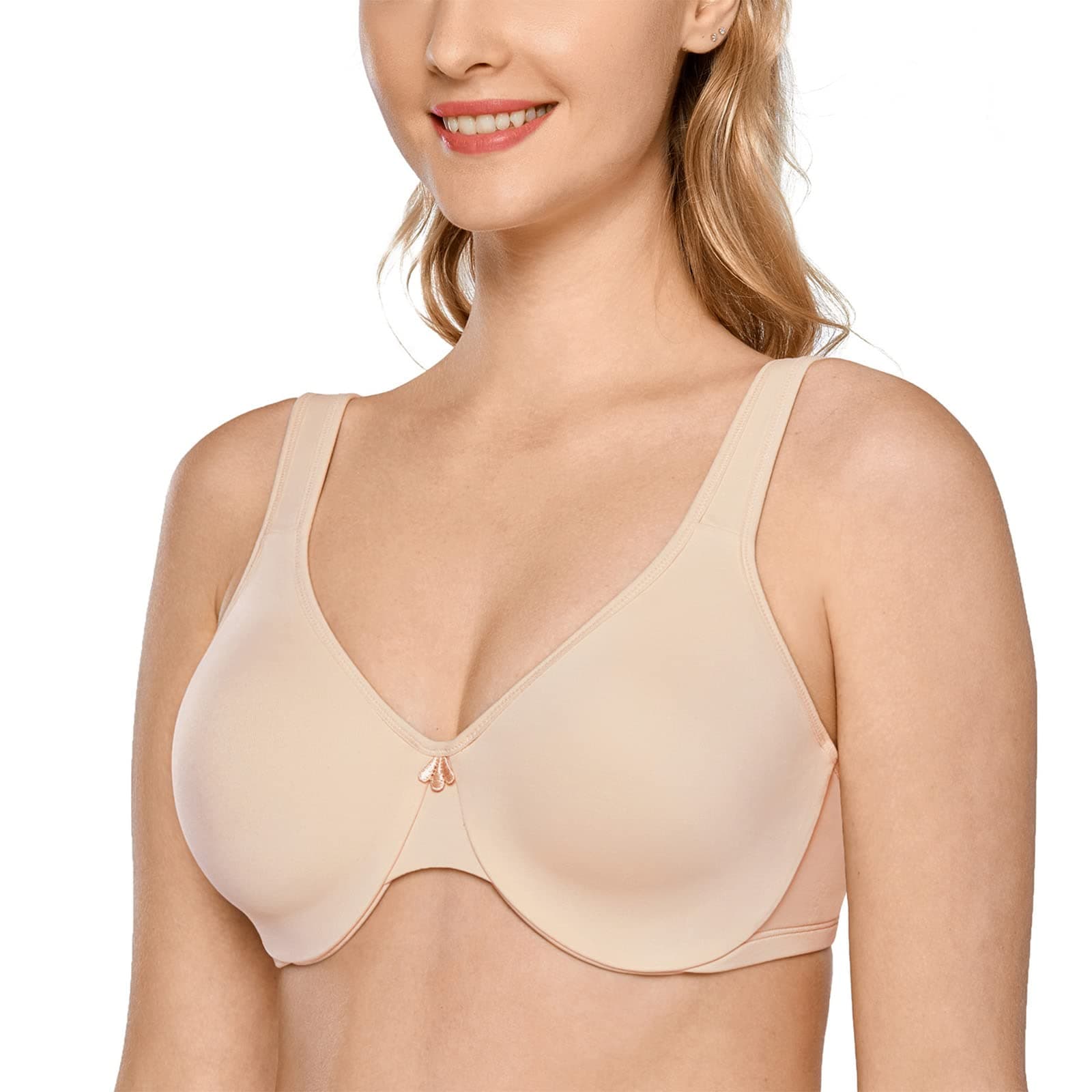 DELIMIRA Plus Size Minimizer Underwire Bra for Smooth Coverage