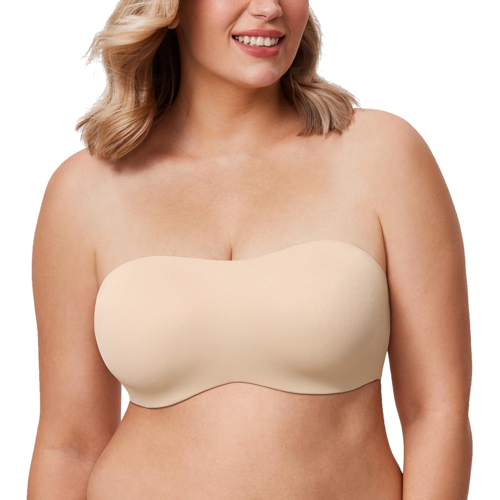 AISILIN Plus Size Strapless Underwire Bandeau Bra Support