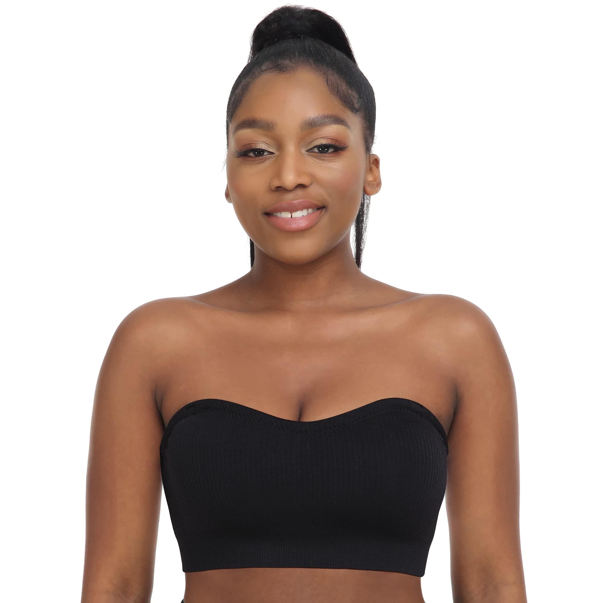 Zimcti Women's Comfortable Strapless Silicone Bandeau Bralette