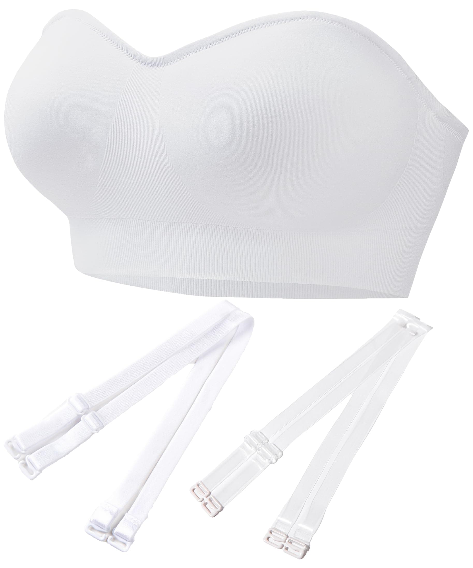 PRETTYWELL Padded Bandeau Bra for Women Non-Slip Wireless Comfort