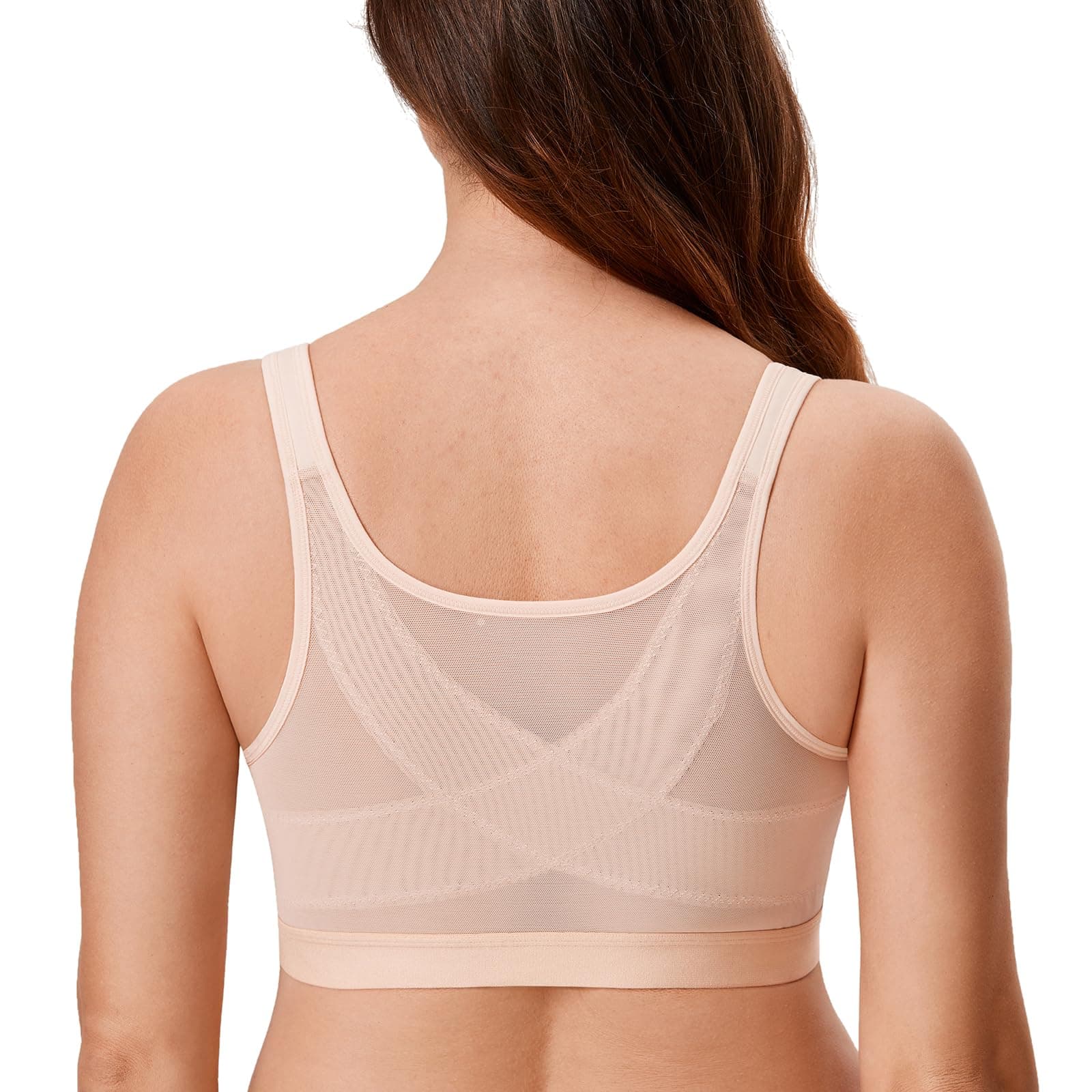 DELIMIRA Women's Front Closure Posture Bras Full Coverage No Underwire Back Support