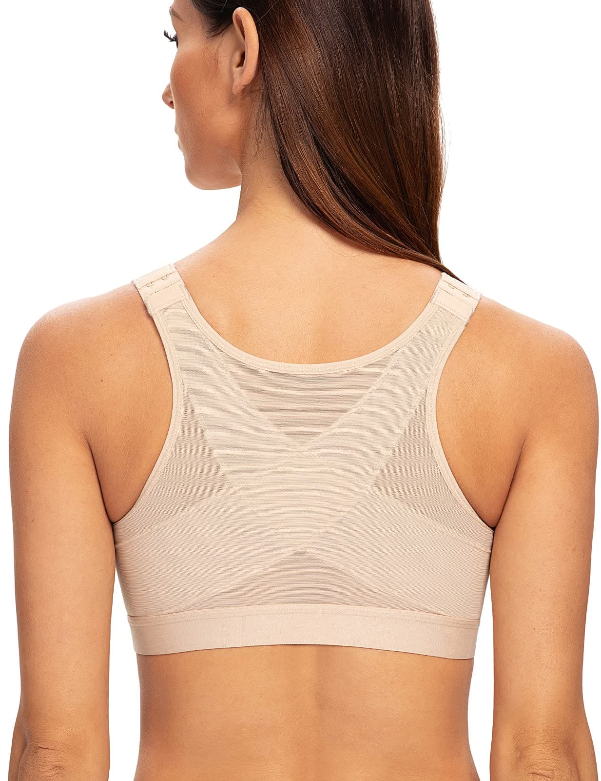 MELENECA Women's Plus Size Post Surgery Wirefree Back Support Bra