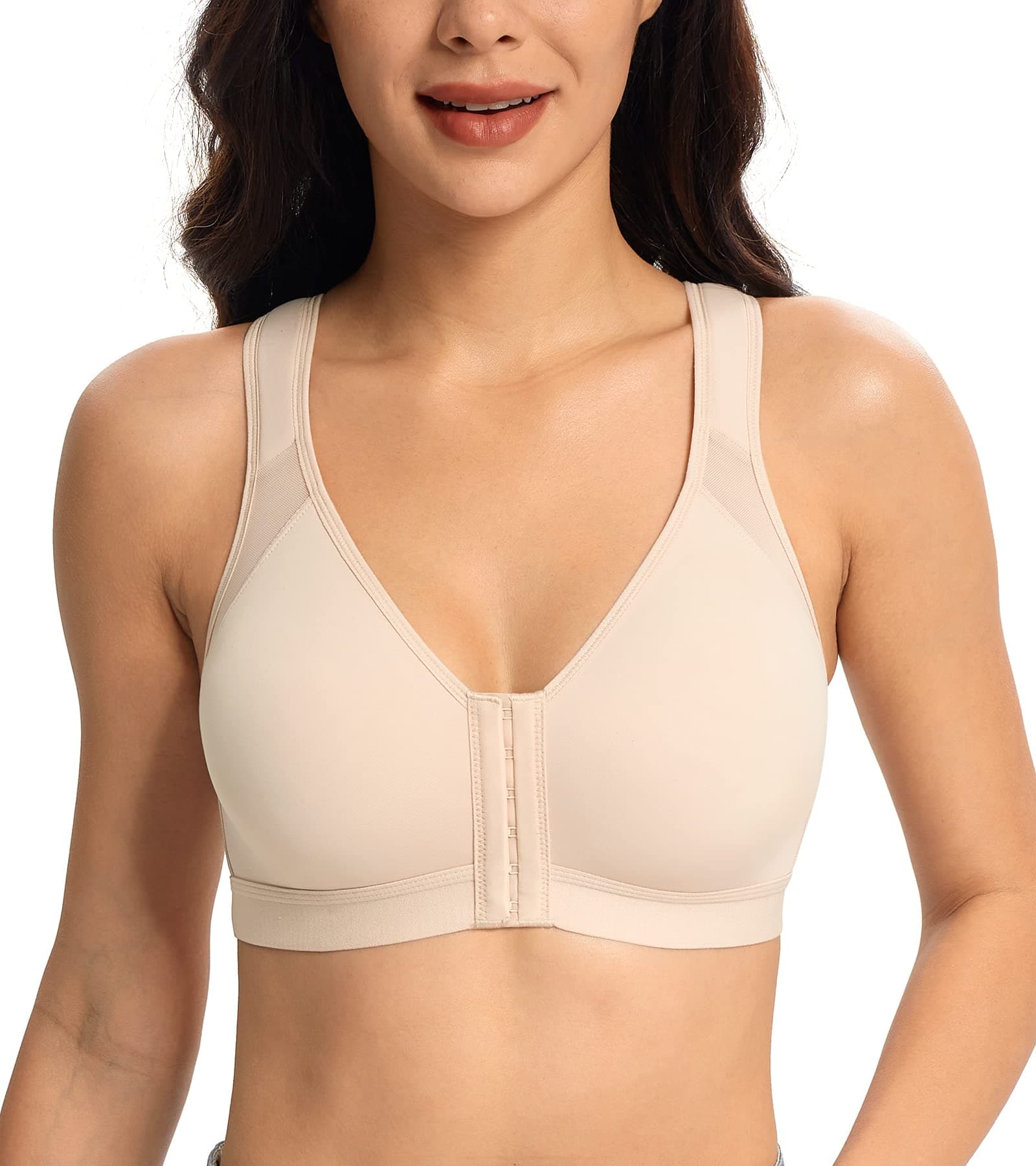 Lemorosy Women's Full Coverage Posture Back Wirefree Bra - Comfort & Double Support