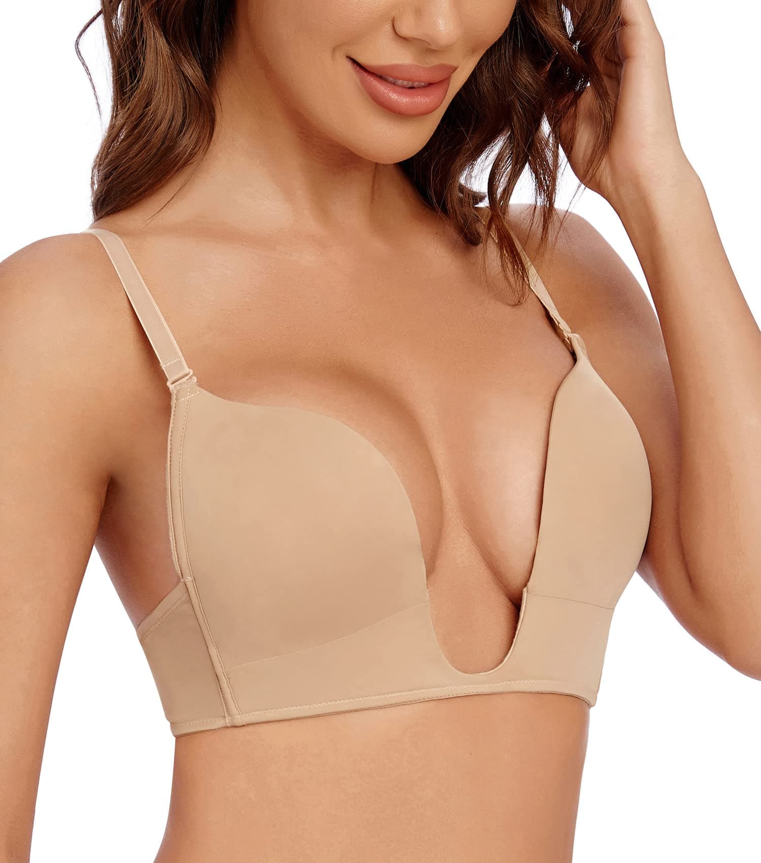 Wekofi Women's Deep V Plunge Bras for Convertible Low Back Style