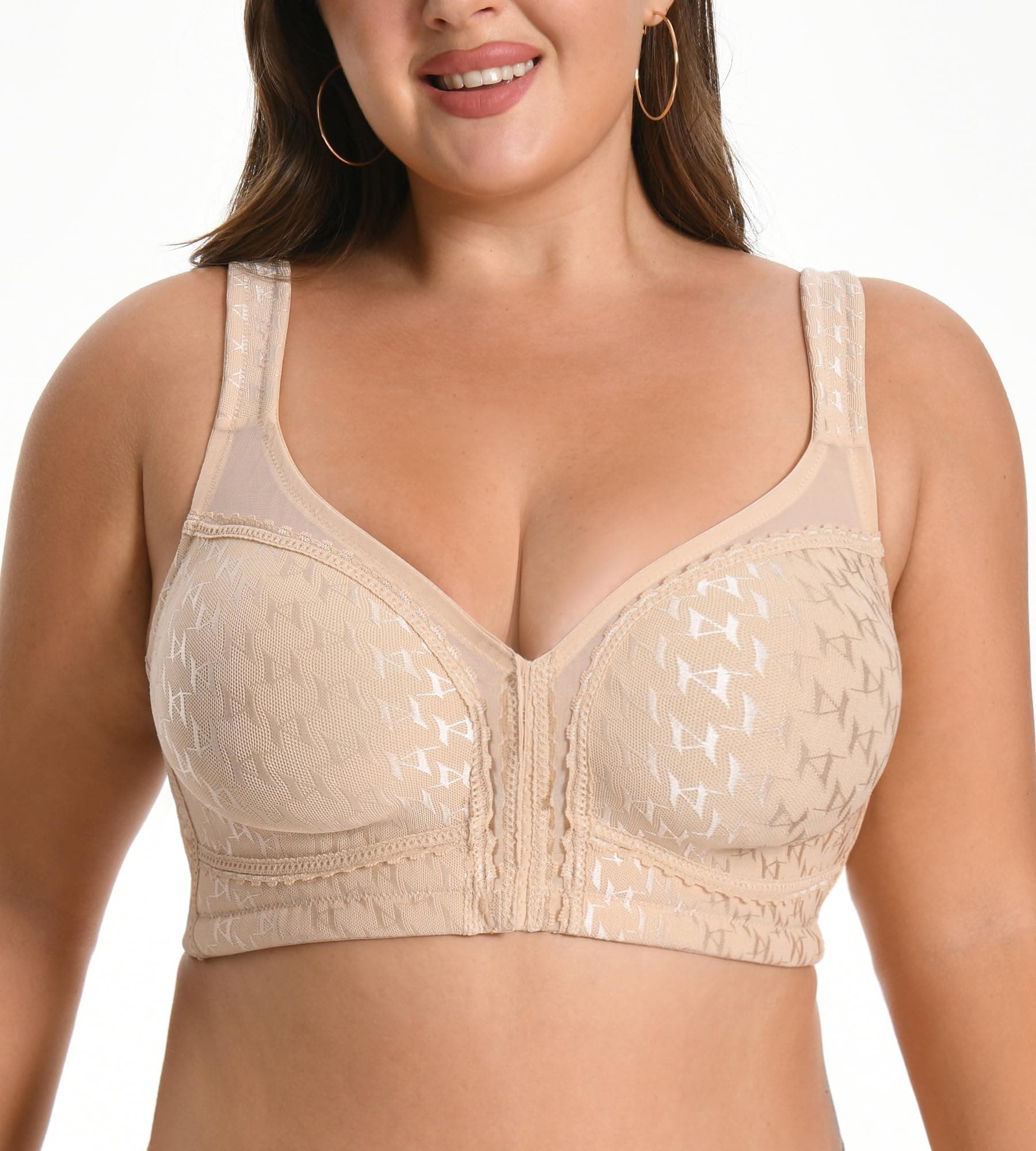 Cortelay Women's Front Closure Plus Size Minimizer Bras