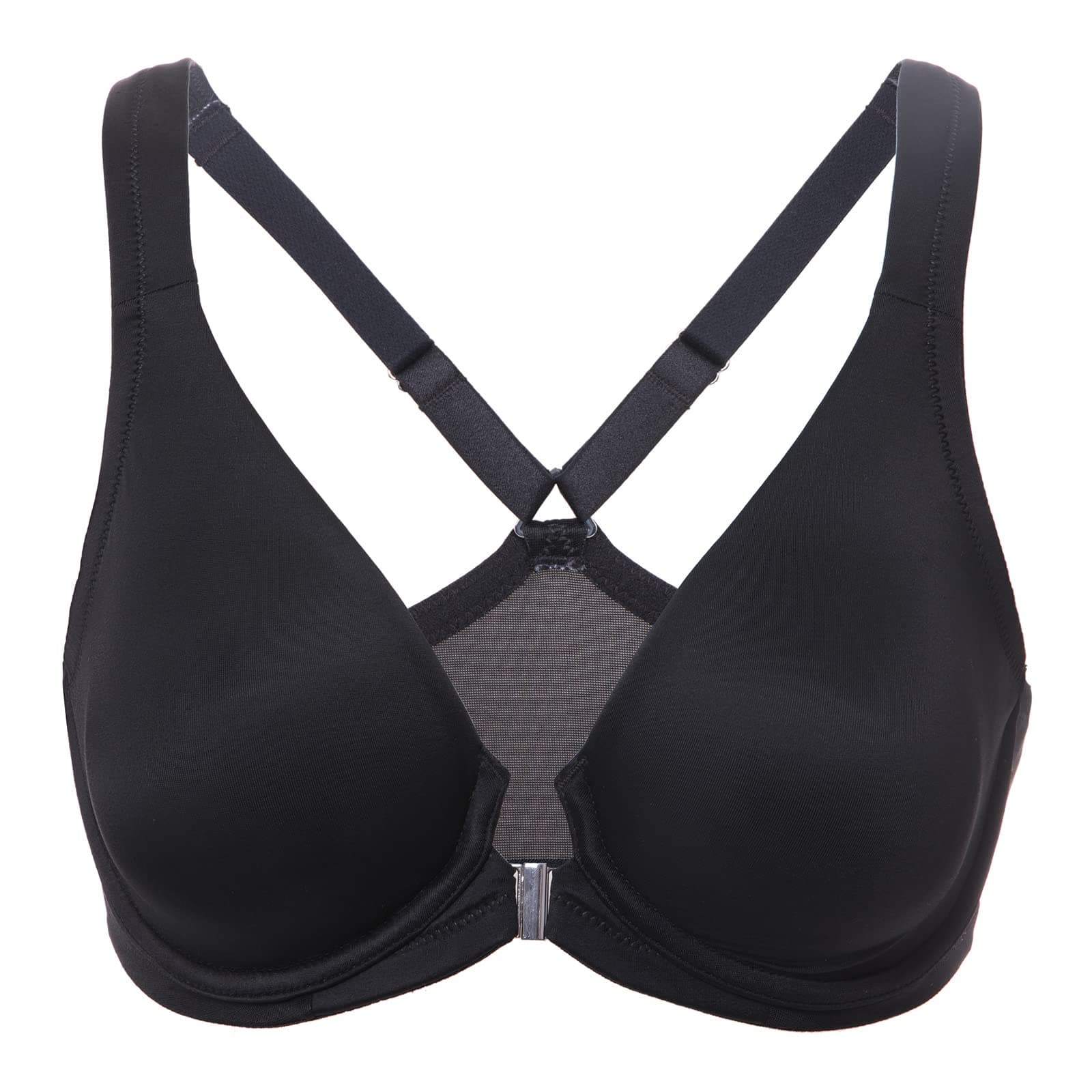 Delimira Women's Front Closure Plunge Racerback Bra B-H Cups