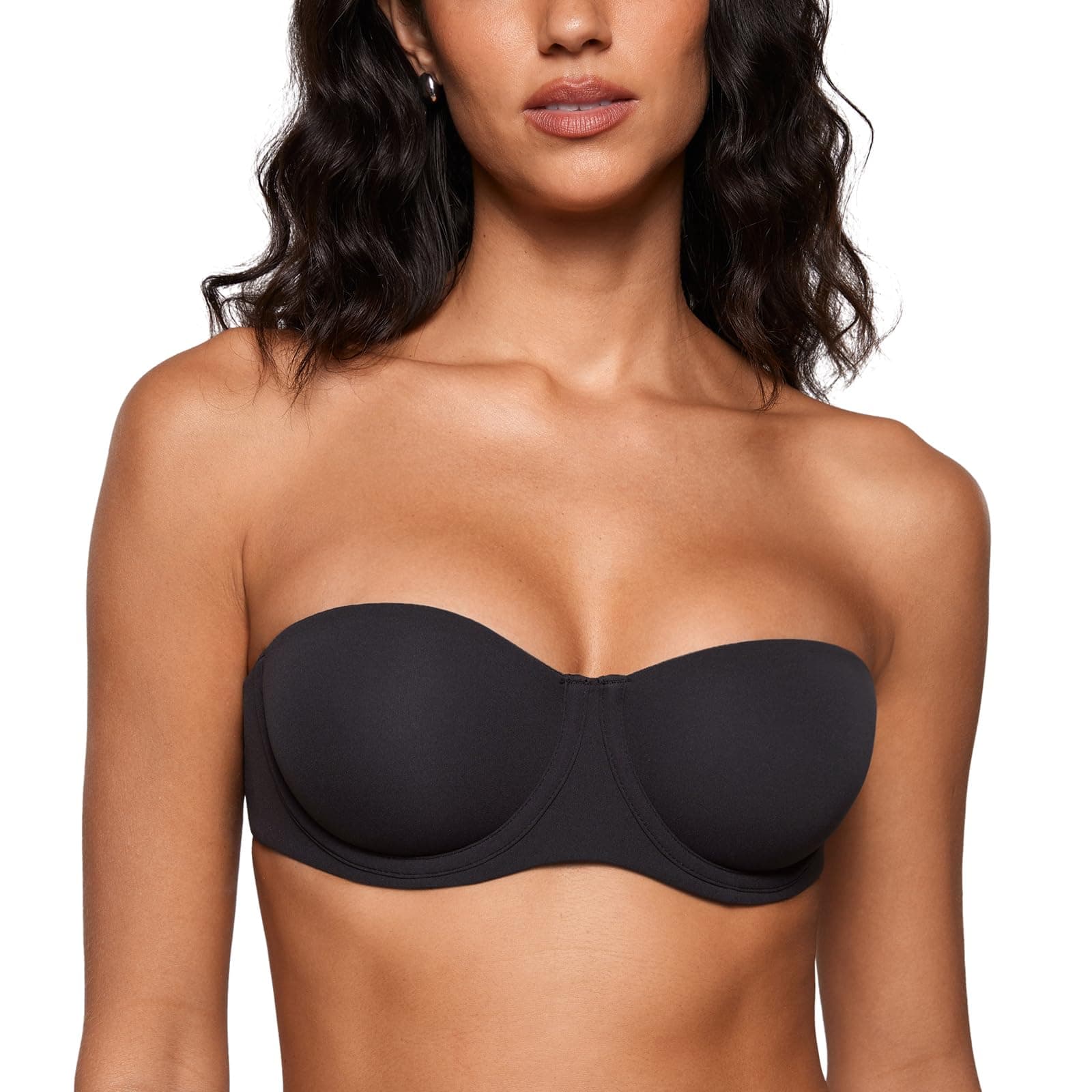 INLYRIC Women's Plus Size Non-Slip Underwire Strapless Bra