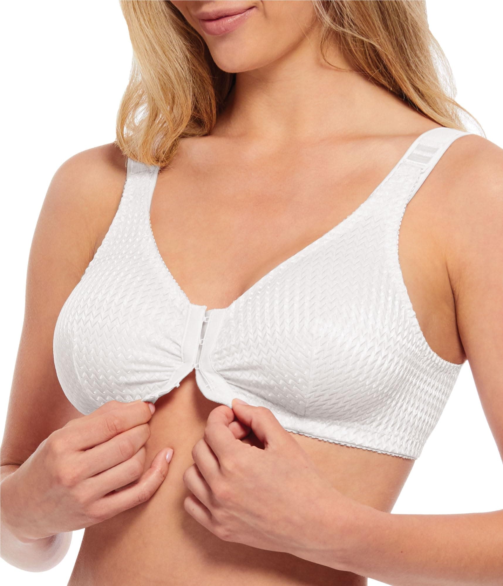 Wirefree Front Closure Bra for Women with Adjustable Straps by Carole Martin