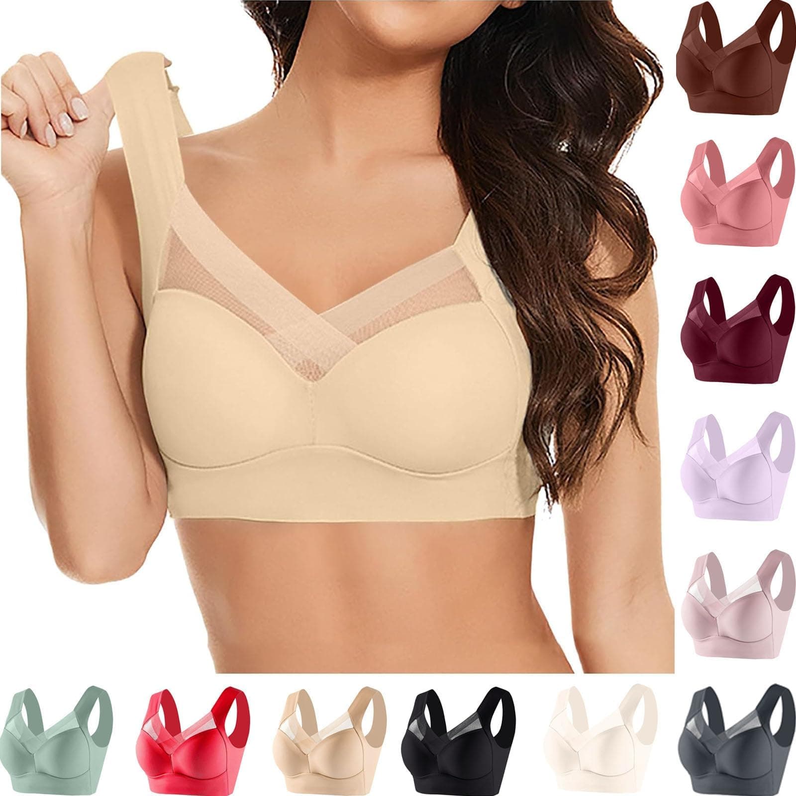 Zen Chic Seamless Wireless Posture Correcting Push Up Bra for Seniors