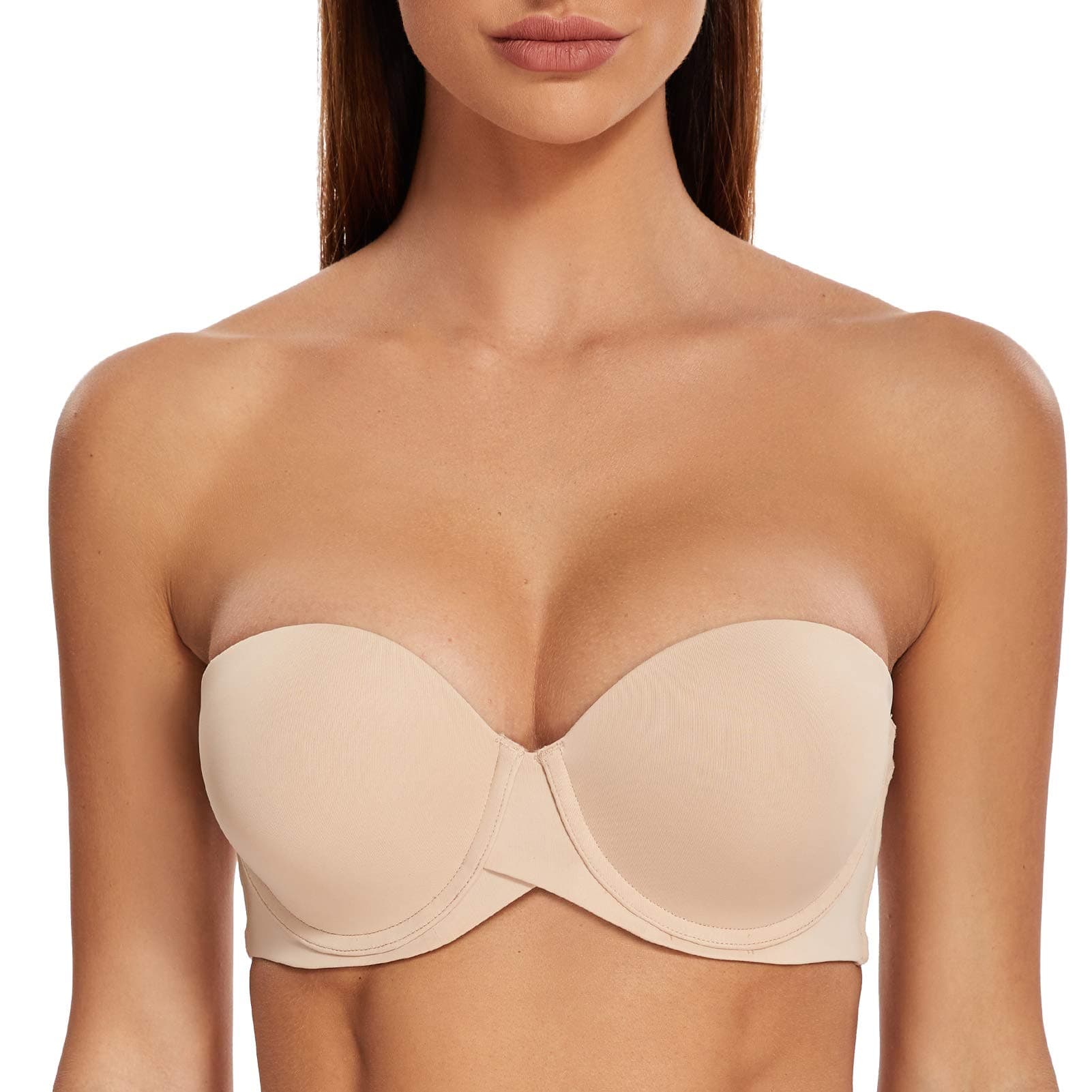 MELENECA Women's Stay Put Padded Cup Underwire Push-Up Bra