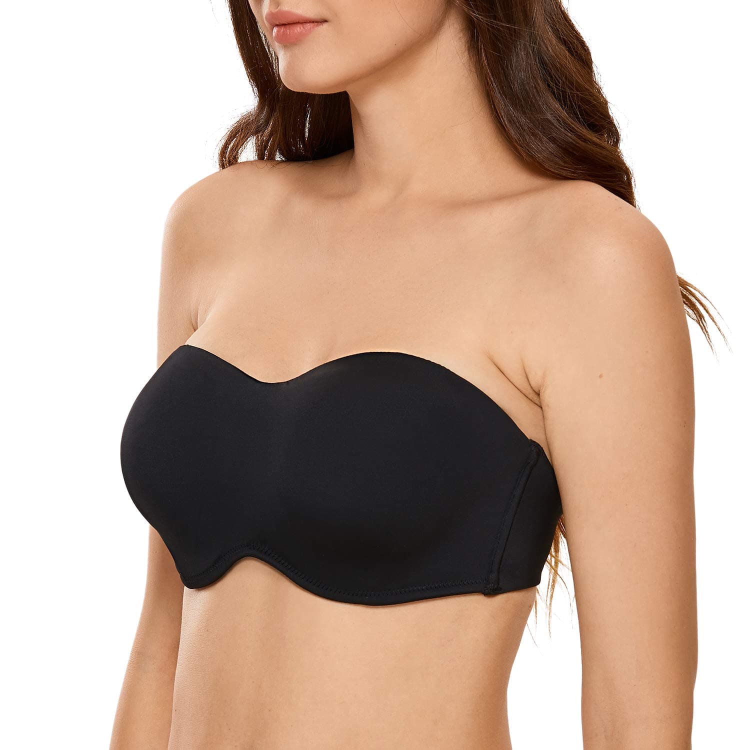 DELIMIRA Seamless Underwire Strapless Bra for Big Bust