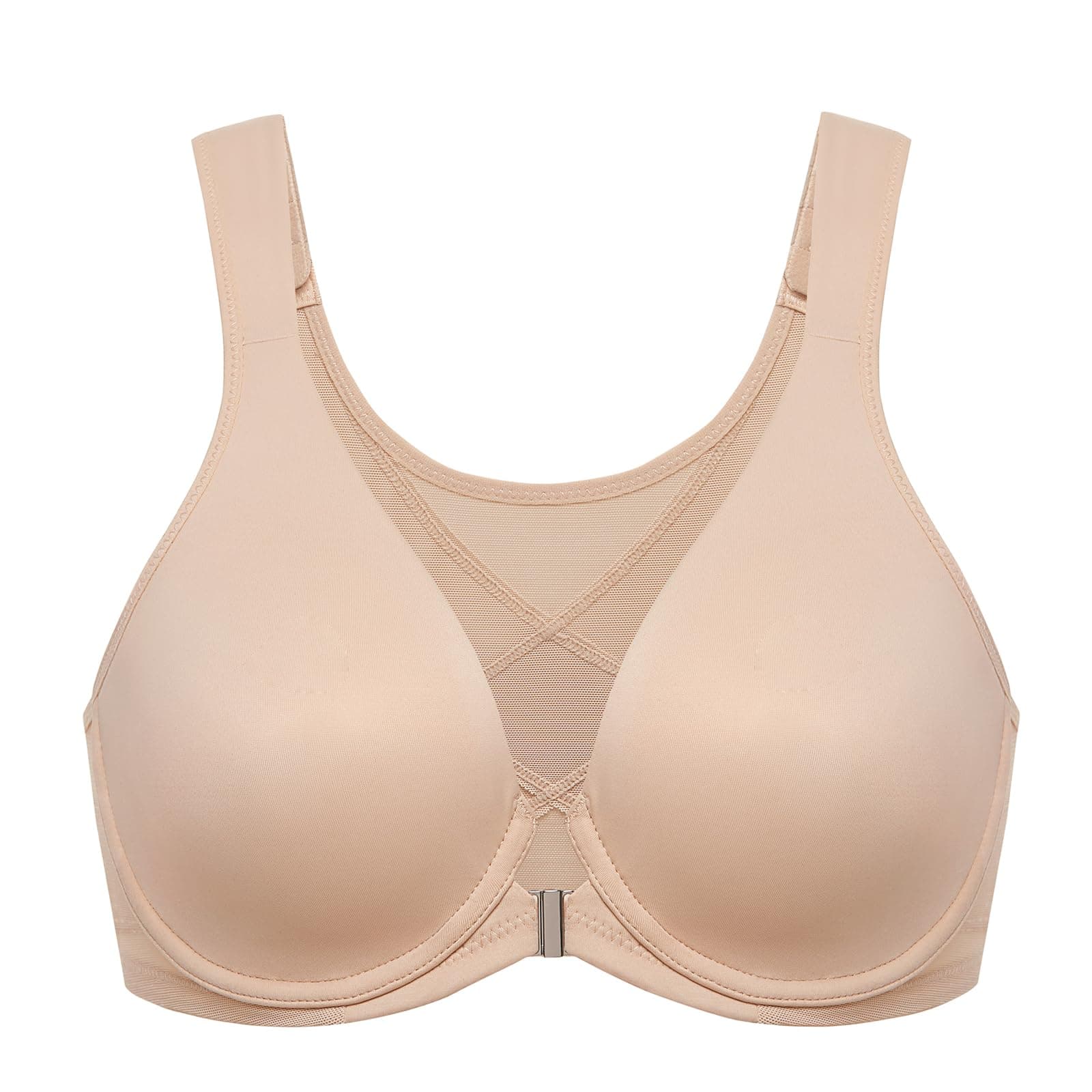 DELIMIRA Plus Size Women's Front Closure Underwire Seamless Posture Bra B-H
